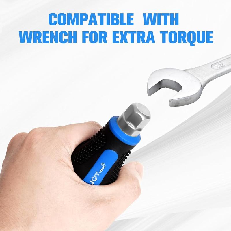 12-Piece Magnetic Screwdriver Set, Heavy Duty Screwdriver Set Go-Thru Steel Blades, Professional Level Handle with Two Types of Screwdrivers in Case, Includes Phillips/Flat