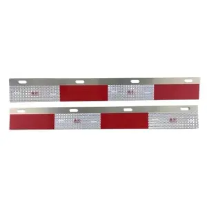 TORQUE Mud Flap Reflector Aluminum 24"x3" for Semi Truck and Semi Trailer Straight Strips Mud Flap Hanger Pair (TRMFHREFS24)
