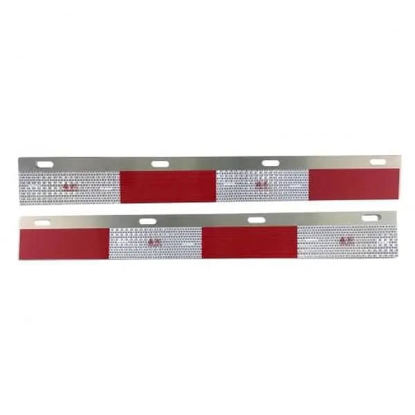 TORQUE Mud Flap Reflector Aluminum 24"x3" for Semi Truck and Semi Trailer Straight Strips Mud Flap Hanger Pair (TRMFHREFS24)
