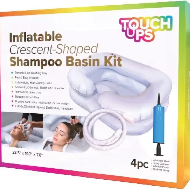 Inflatable Crescent Shaped Shampoo Basin Kit