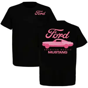 Vintage Pink Mustang T-Shirt – 90s Style Ford Muscle Car Graphic Tee, Retro American Classic Car Shirt, Unisex Cotton Casual Top Gift for Mustang Lovers