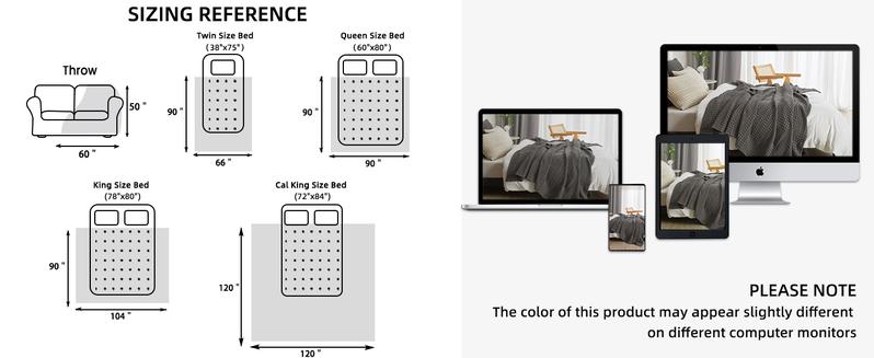 PHF 100% Cotton Weave Waffle Blanket, Aesthetic Soft Woven and Breathable Blanket for Bed Sofa Home Decor for All Seasons, New Year Gift