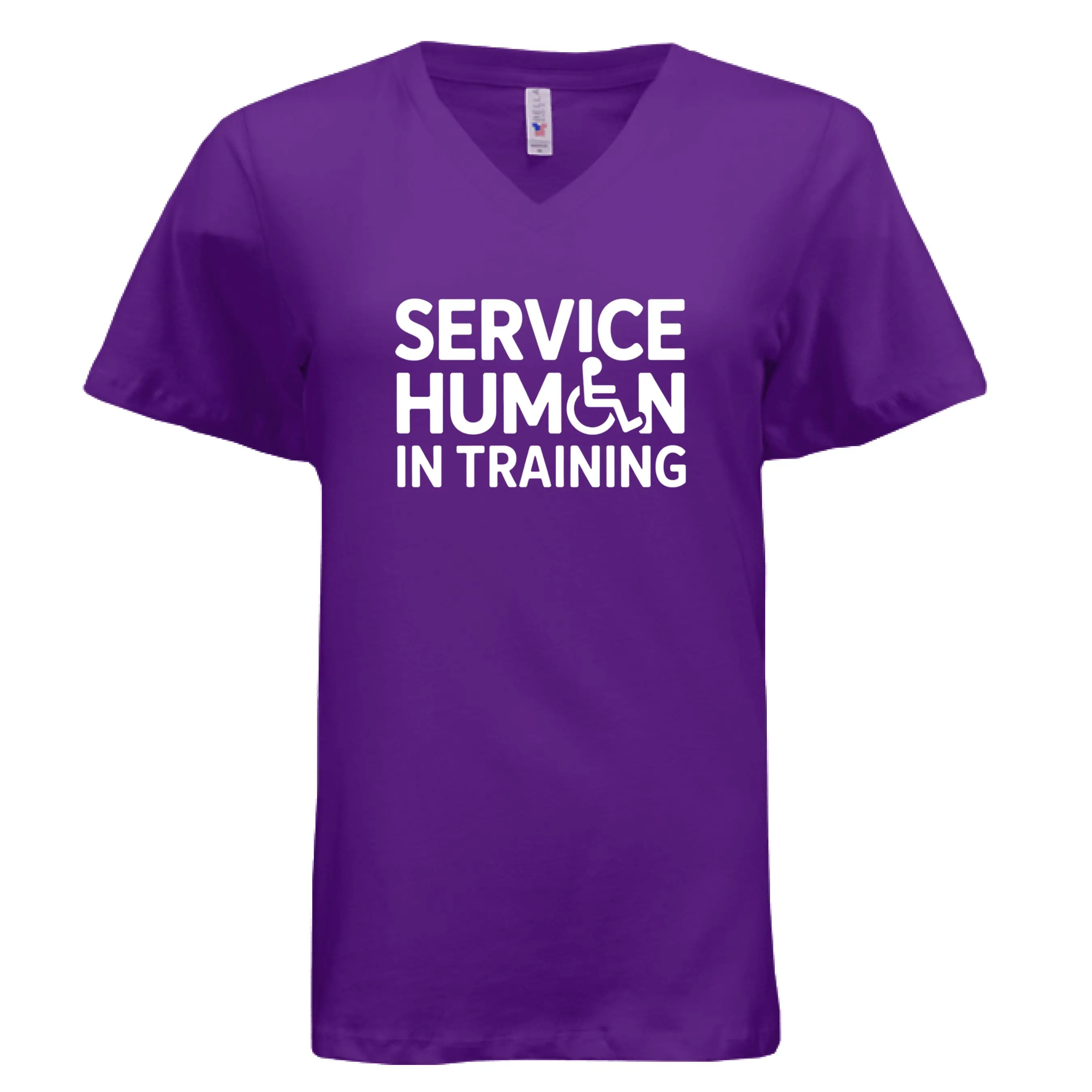 Service Human in Training - Ladies' Relaxed Jersey V-Neck T-shirt