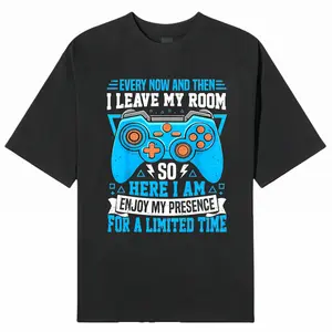 Men's Casual Gaming T-Shirt - "Enjoy My Limited Time" Graphic, Short Sleeves, Crew Neck, 100% Cotton, Machine Washable - Perfect for Spring and Summer