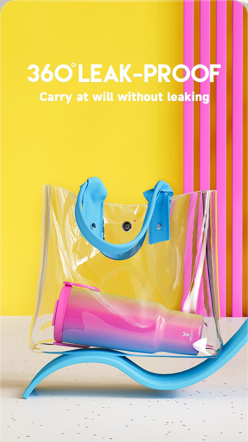 MEOKY Christmas 40oz Car Insulated Mug, Reusable Large Capacity Insulated Mug, 24 Cold Keeping, Leakproof Tumbler , Replaceable Handle, Includes Braided Handle