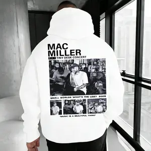 [100% Cotton] 16BARS Mac Miller Tiny Desk Concert Hoodie – Retro Hip Hoodie, Street Style Hoodie, Unisex Music Graphic Hoodie, Double-sided Print, All Sizes, Fan Gift