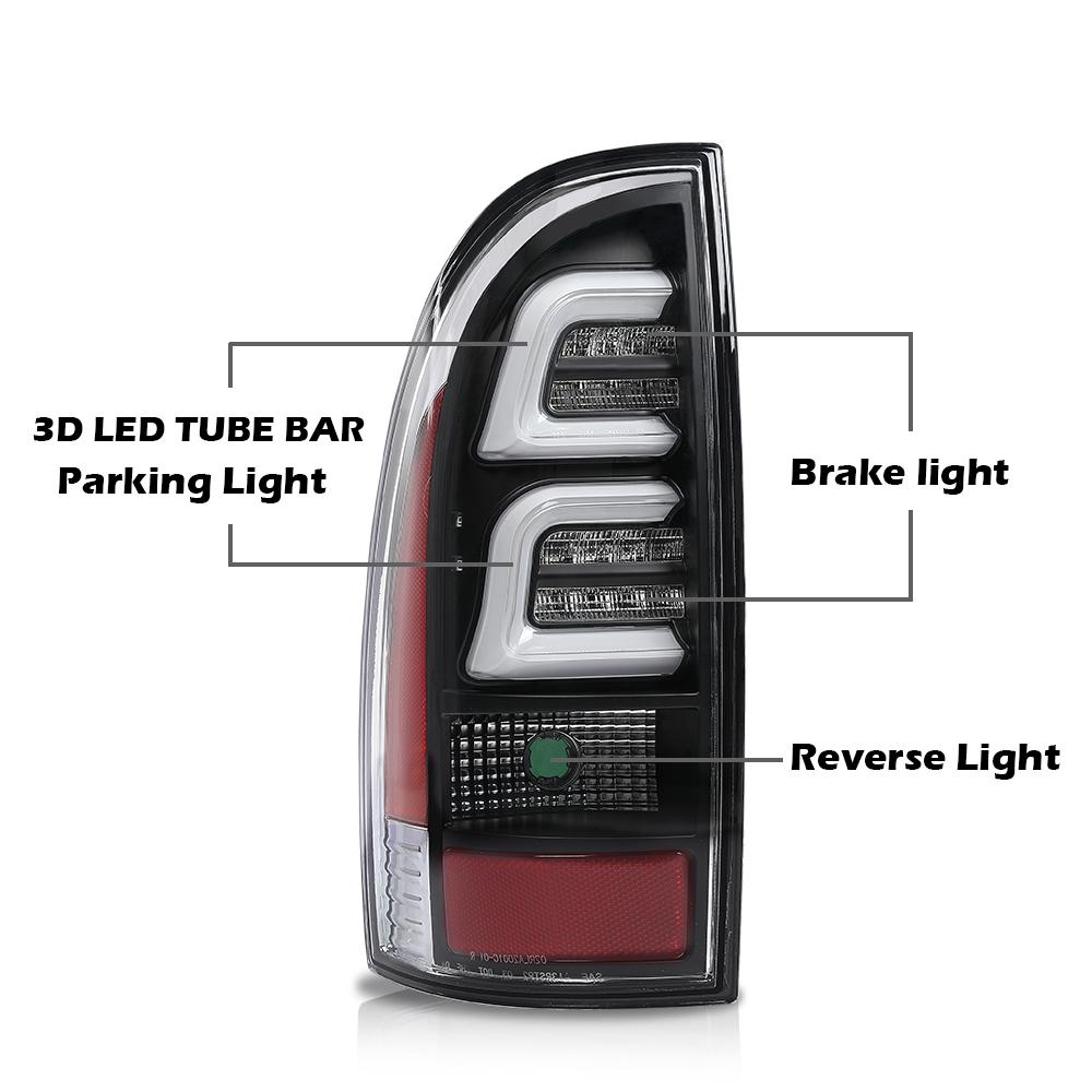 Tail Light Brake Parking Lamps Fit For Toyota Tacoma 05-15 3d Led Tube Bar Tail Light Brake Parking Lamps Fit For Toyota Tacoma 05-15 3d Led Tube Bar