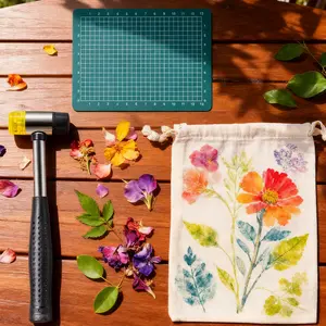 Natural Plant Rubbing Dyeing Kit - DIY Fabric Crafts (Handbag/Clothes/Decor) | Fun Parent-Child Activity