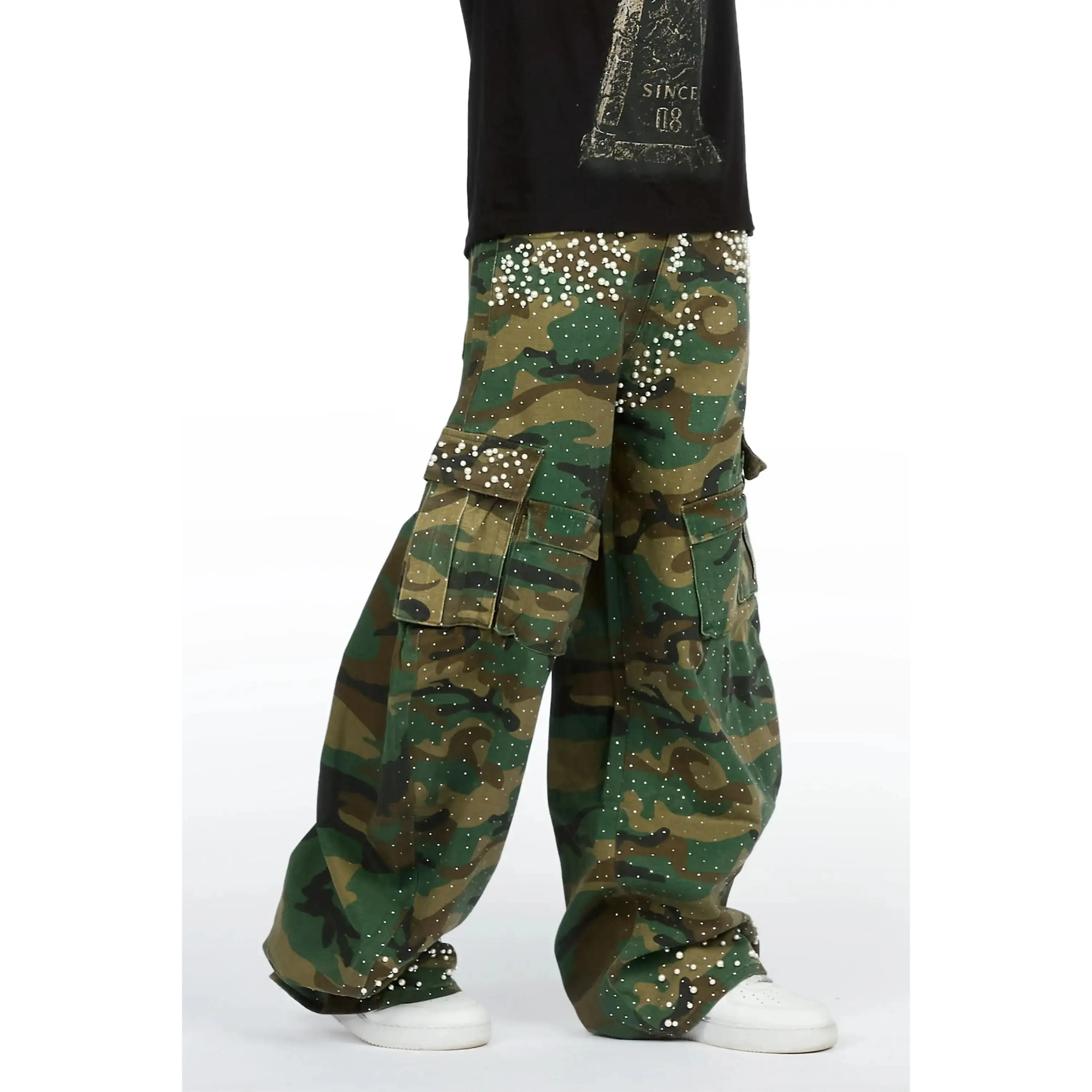 Bryx Camo Rhinestone Barrel Fit Jean