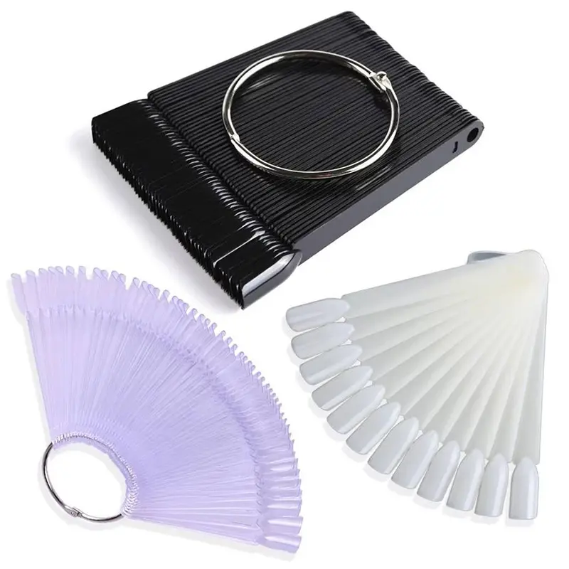 12/24/32/50Pcs False Tips Clear Nail Swatches Color Card Display Chart Gel Polish Template Nail Art Sample Stand Acrylic Palette