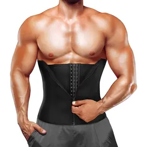 Men's Sweat Waist Trainer with Three Rows of Hooks Sauna Waist Belt Cincher Support Shaper Menswear Shapewear Bestie Body Shaping Underwear