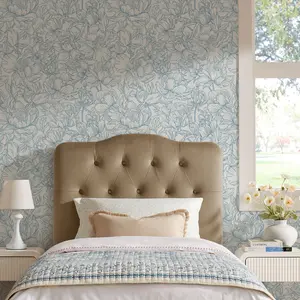 Annabel Stain-Resistant Performance Velvet Twin Headboard in Taupe