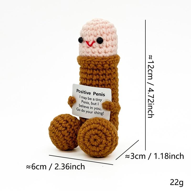 Cute Crochet Dolls Creative Knitted Decorations with Positive Message Cards Soft Stuffed Toys Perfect for Birthdays Christmas Huggable Plush Gifts Cute Crochet Dolls Creative Knitted Decorations with Positive Message Cards Soft Stuffed Toys Perfect for Birthdays Christmas Huggable Plush Gifts