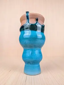 "Azure Tide" Sculptural Triple Bubble Vase – Deep End Series | Totally Social Ceramics