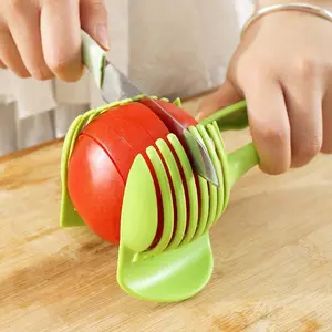 Tomato Slicer Lemon Cutter Multipurpose Handheld Round Fruit Tongs  Onion Holder Easy Slicing Kiwi Fruits Vegetable Tools Kitchen Cutting Aid Gadgets