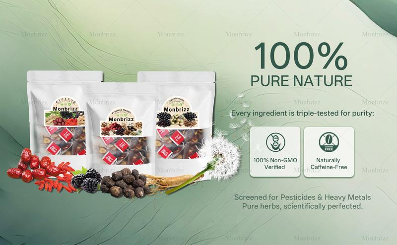 [Upgraded Formula]MONBRIZZ Five Treasure Ginseng Kidney Tea Organic Gift for Mom & Men 7 Precious Ingredients Formula Natural Herbal Beverage Good for Kidney