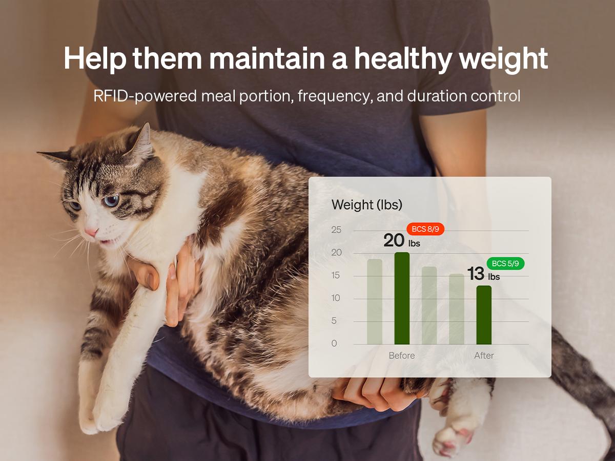 PETLIBRO RFID Automatic Cat Feeder,5G Wi-Fi pet feeder with 3L capacity, app control, and collar tag sensor for 1-10 programmable meals