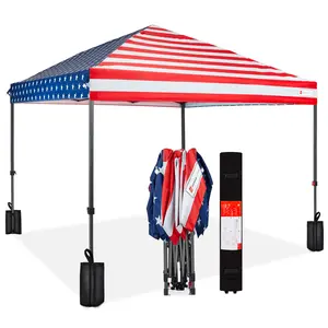 Best Choice Products 8x8ft Easy Setup Pop Up Canopy w/ 1-Button Setup, Wheeled Case, 4 Weight Bags