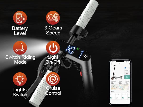 Electric Scooter for Adults 21 Miles Range 350W Motor 19MPH Max Speed 36V 7.8AH Battery Portable Folding Commuting E-Scooter with App Control & Dual Brakes SpringStatements