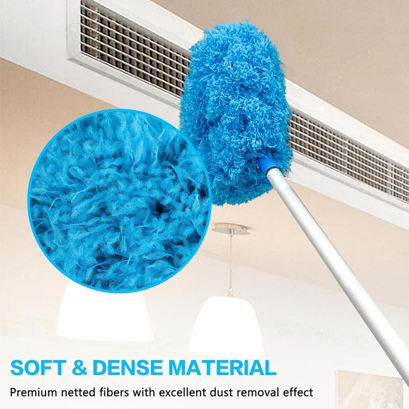 Extendable Microfiber Ceiling Fan Duster with Long Handle Dust Locking Reusable Machine Washable Effortless Cleaning Brush for High Ceilings & Ceiling Fans