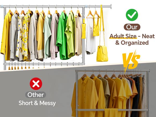 Double-Layer Rolling Clothes Rack! Large-Capacity Garment Organizer, Clothing Store Display Rack, Bedroom Floor-Standing Hanger