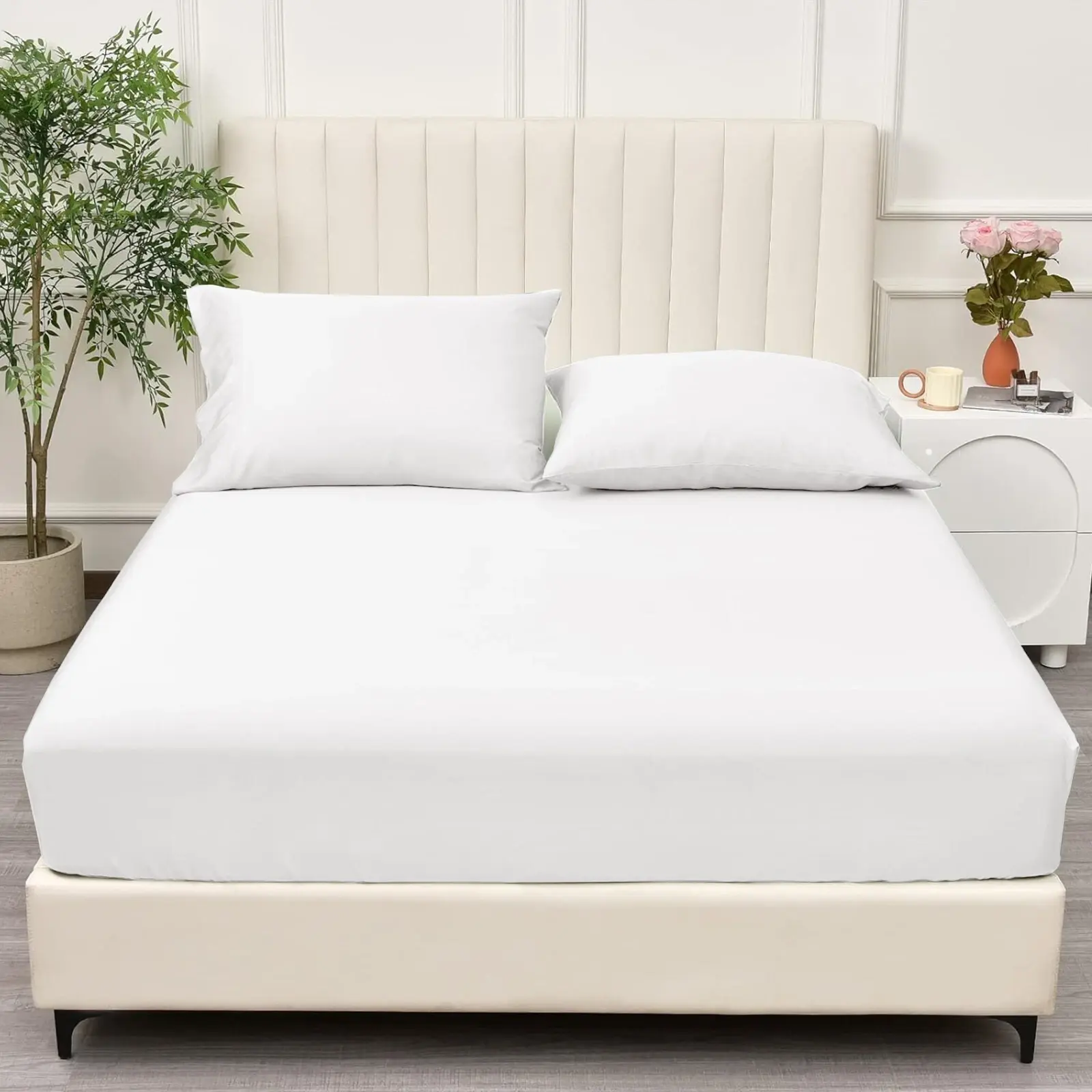 Best Quality Fitted Sheet Deep Pocket Breathable Soft Elastic Mattress Sheets, Extra Deep Fitted Sheets Twin, Full, Queen And King Size