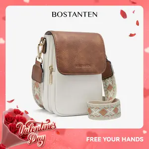 [Valentine's Day Gift] BOSTANTEN Cell Phone Purse Small Crossbody Bags for Women Leather Handbags Phone Wallet with Card Slots Adjustable Strap