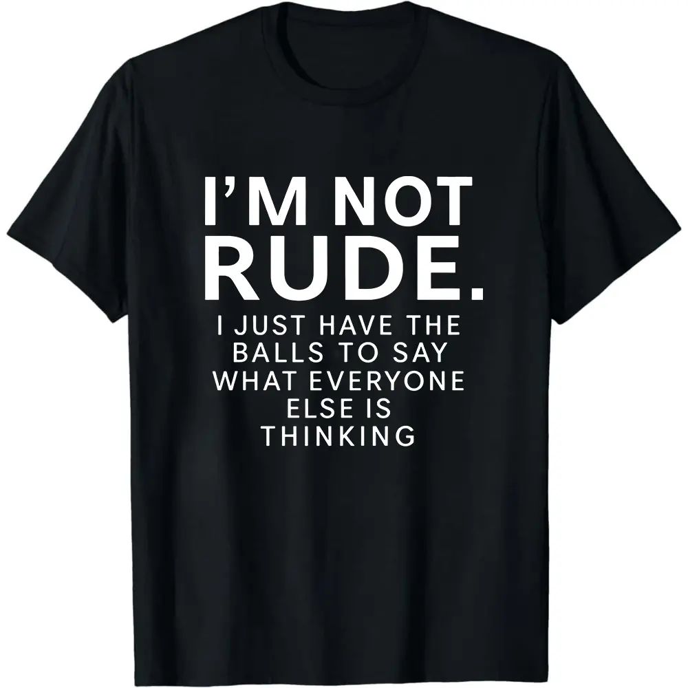 I'm NOT RUDE Printed T-shirts, Women's Clothing, Fashionable Styles, Round-neck Tops, Summer Ladies' Clothing