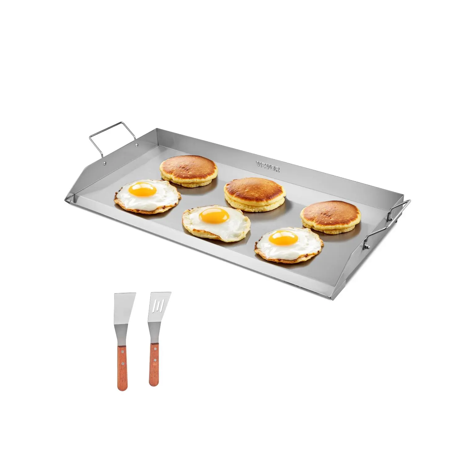 【SummerFinds】VEVOR Stainless Steel Griddle, 32x16 inch Universal Flat Top Rectangular Plate, Gas Grill Griddle for BBQ Grill, Teppanyaki, Portable Family Cookware with Handle, for Camping Tailgating Party