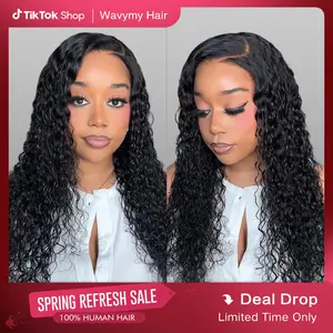Wavymy Pre-Bleached Wear Go Casual Water Wave Versatile 7x5 Closure Lace Wigs Pre-Cut Glueless Wig 180% Density Full Hair Ready To Go