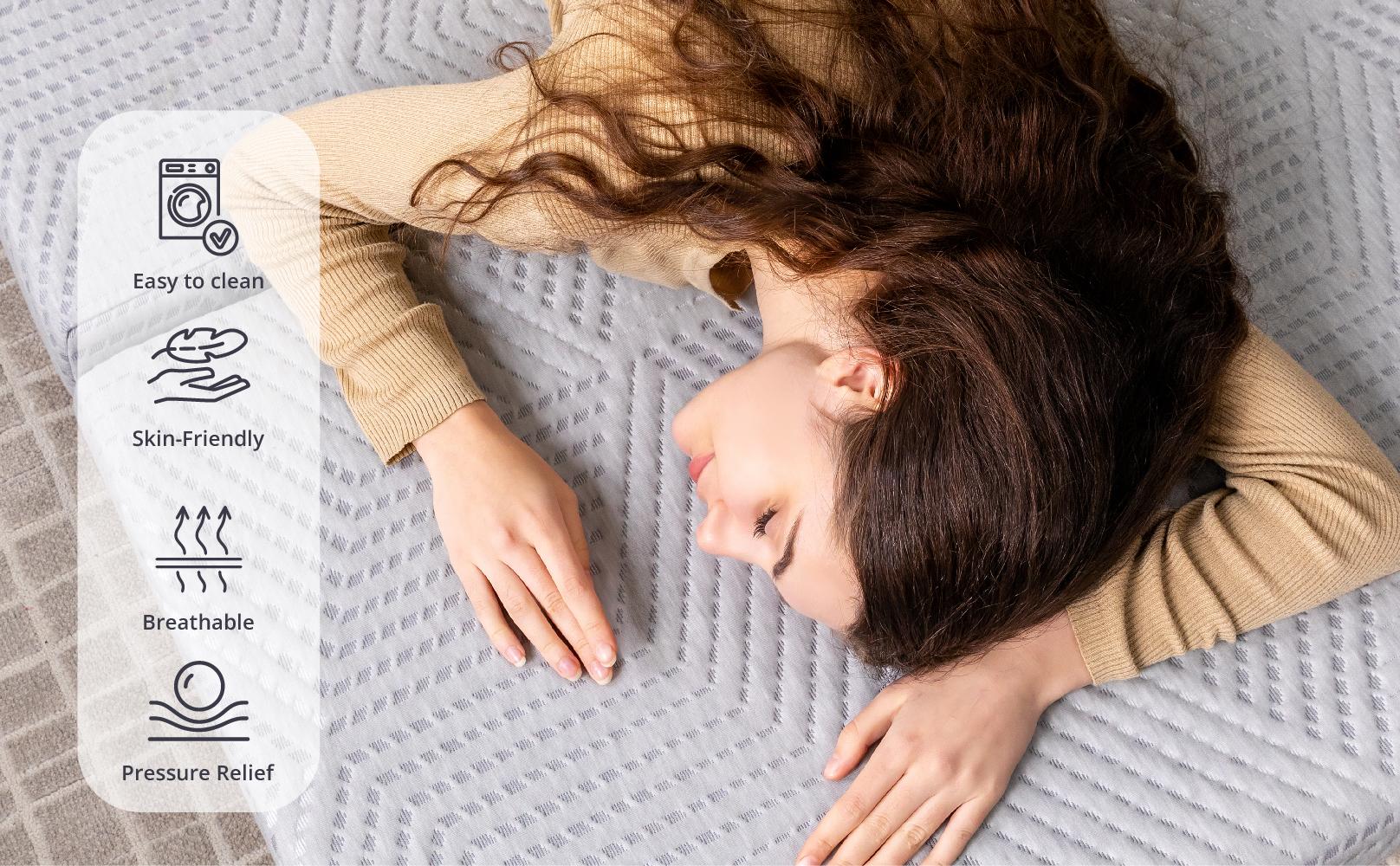 EGO Tri Folding Memory Foam Topper 4 Inch, Twin Full Queen King Guest Bed Dorm Room Comfortable Camping Sleepover Pressure Relief Travel Mattress