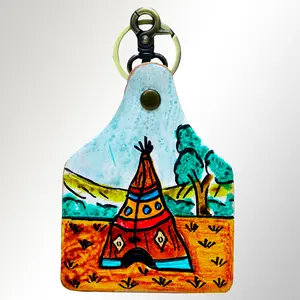 American Darling ADKRM110 Hand Painted Genuine Leather Keyring