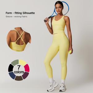 TimeOFF Women's Crisscross Back Tank & High-Waist Butt-Lift Leggings Set , Quick-Dry, Moisture-Wicking , Yoga, Gym & Fitness Workouts , Stylish Activewear for Women,sweatsuit set outfit,comfort sweat set,sweatsuits women,summerwins