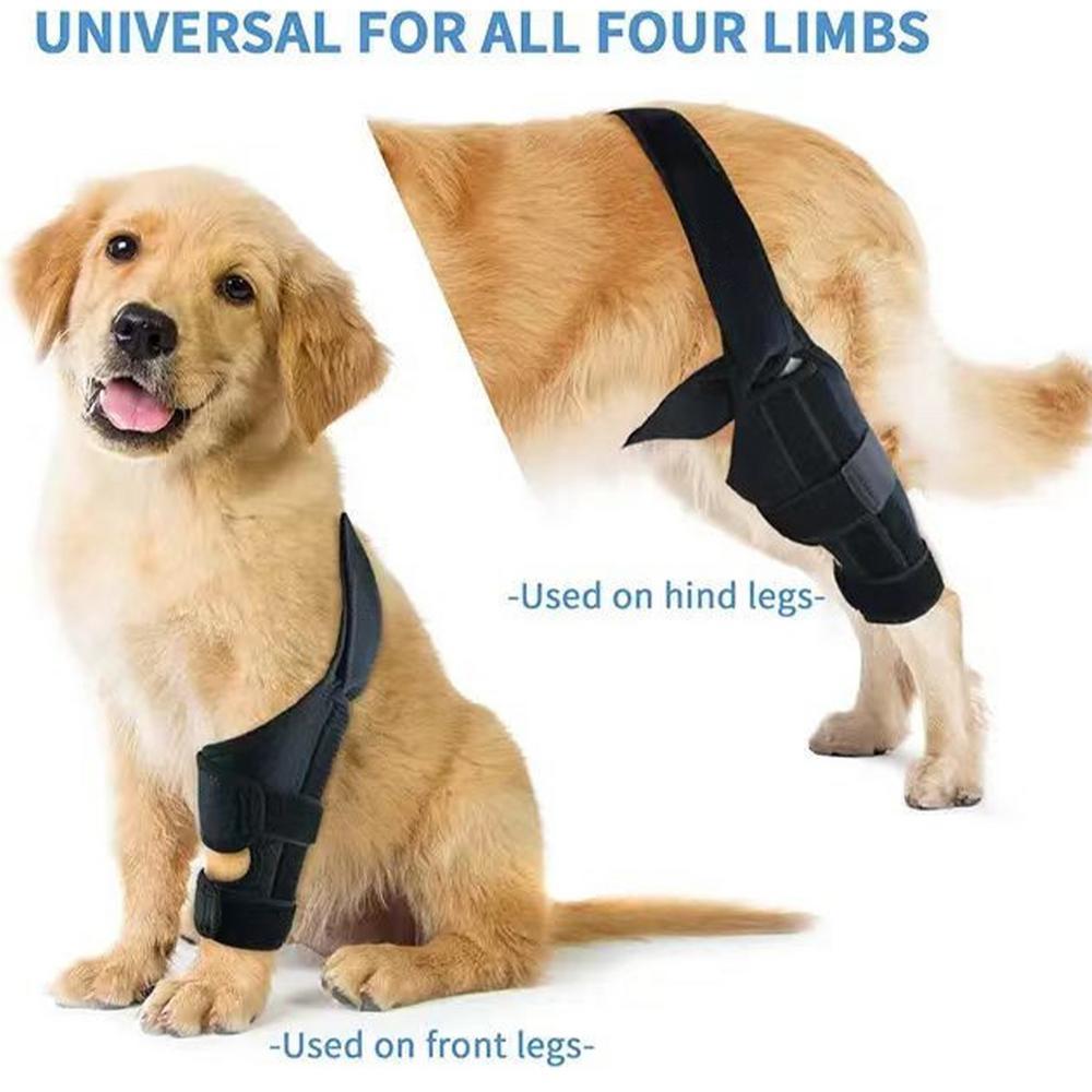Dog Knee Protector Adjustable Black Dog Back Leg Brace Comfortable Knee Pad For Leg Injury Care Universal Leg Protector For