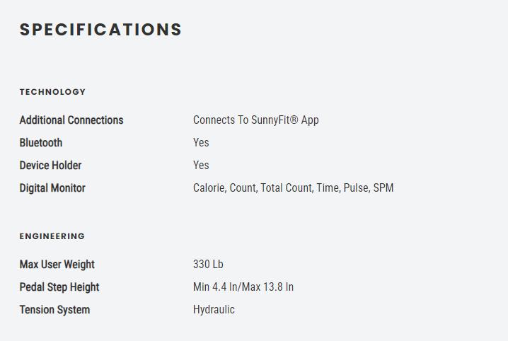 Sunny Health & Fitness Mini Stepper with Handlebars Home Gym Workout Fitness Compact Cardio Stair Stepper Leg Glute Toner Portable Quiet Design Smart Extended High Knee Pink Heavy Duty Power Step Options