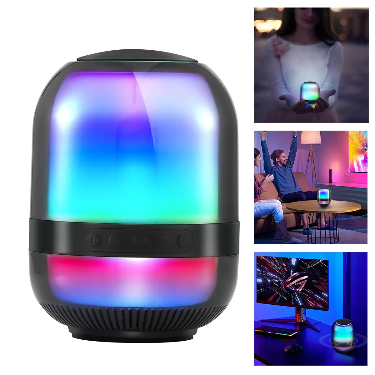 Portable Bluetooth Boombox Mini Speaker - Multi-Color LED Party Lights, Rechargeable, Radio, Plug-In, Card Reader, MP3 Support, Wireless Streaming Audio,back to school,back to school haul