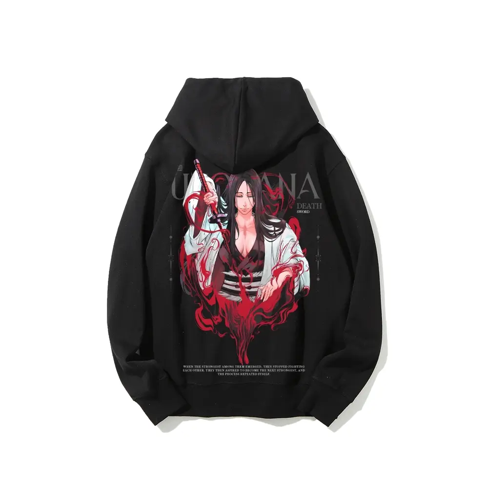 Unisex Bleach Retsu Unohana Heavyweight Cotton Solid Hoodie, Comfortable Fabric Pullover Tops, Casual Streetwear Fan Essential Vintage Gift Sweatshirts