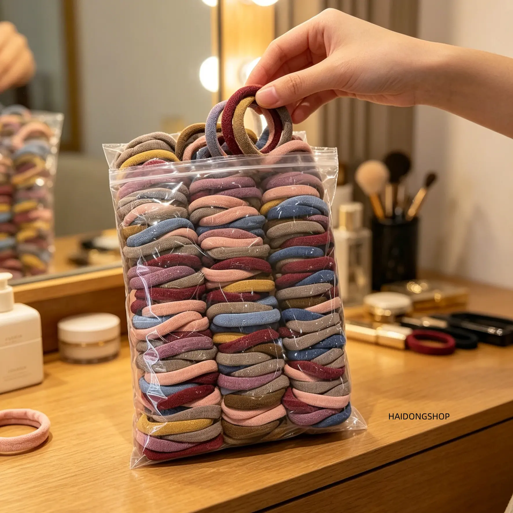 100-Pack Simple Minimalist Plain Elastic Hair Ties Bulk Gift Set, Extra Stretch Soft Ponytail Holders Specifically Designed for Thick, Heavy Hair, Damage-Free Versatile Everyday Hair Accessories for Women and Teen Girls, Perfect for Daily Casual Ponytails