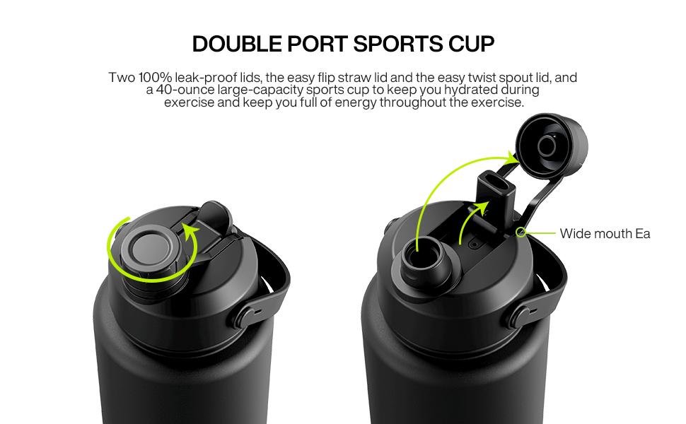 【POWCAN】 40/26 oz Christmas Insulated Water Bottle with 2-in-1 Straw and Spout Lid, Keep Cold 24H, Leak-Proof, BPA-Free, Double Wall Stainless Steel Water Bottle for Sports, Gym, Travel, and School,Bottled Pour Portable