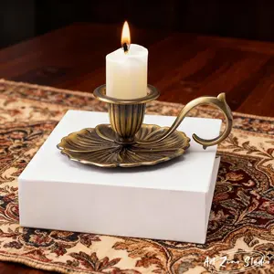 Vintage Antique Copper Candle Holder, Elegant Carved Design for Romantic Dinner Ambiance, Perfect Gift for Couples