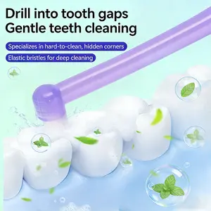 Aarav Soft Bristle Dental Sulcus Brush for Gum Line and Tooth Groove Cleaning Pointed Tip Design for Precise Oral Care Helps Clean Narrow Areas Along the Gums Gentle on Sensitive Gums Suitable for Daily Oral Hygiene and Routine Tooth Care