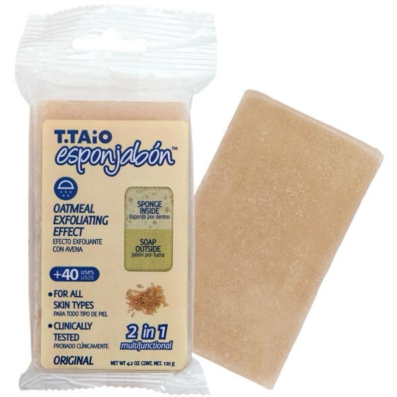 TTaio Esponjabon Variety Hydrating Moisturizing Sponge, Exfoliating Soap Clinically Tested for All Types 110g skin care Cleanser