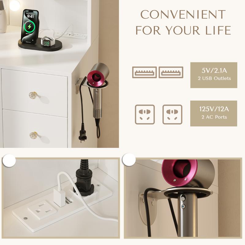 【Valentine's Day Gifts】Makeup Vanity Desk with Mirror&Lights,9 Drawers&6 Storage Shelves,Dressing Table Power Outlet, 3 Color Modes&10 LED Bulbs for Girls Bedroom,Perfect Gift for Her – bedroom essential 【Valentine's Day Gifts】Makeup Vanity Desk with Mirror&Lights,9 Drawers&6 Storage Shelves,Dressing Table Power Outlet, 3 Color Modes&10 LED Bulbs for Girls Bedroom,Perfect Gift for Her – bedroom essential