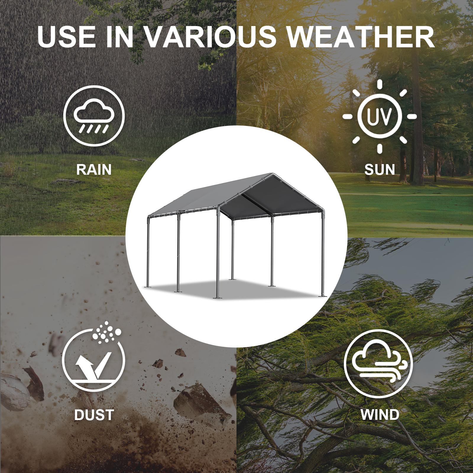 Grezone Outdoor Carport 10x20ft Heavy Duty Car Tent,Portable Garage Canopy Storage Shed,Car Shelter,All-Season Tarp Tent for Car,Party Boats Wind Protection,High Temperature Resistant Grezone Outdoor Carport 10x20ft Heavy Duty Car Tent,Portable Garage Canopy Storage Shed,Car Shelter,All-Season Tarp Tent for Car,Party Boats Wind Protection,High Temperature Resistant