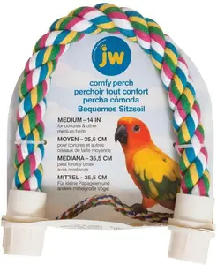 JW Pet Comfy Perch For Birds Flexible Multi-color Rope