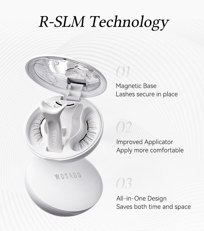 Wosado Soft Magnetic Eyelashes All-in-One Box, Destination Collection, Reusable, Glue-Free, Waterproof, Lightweight, Natural Style, Makeup Cosmetic