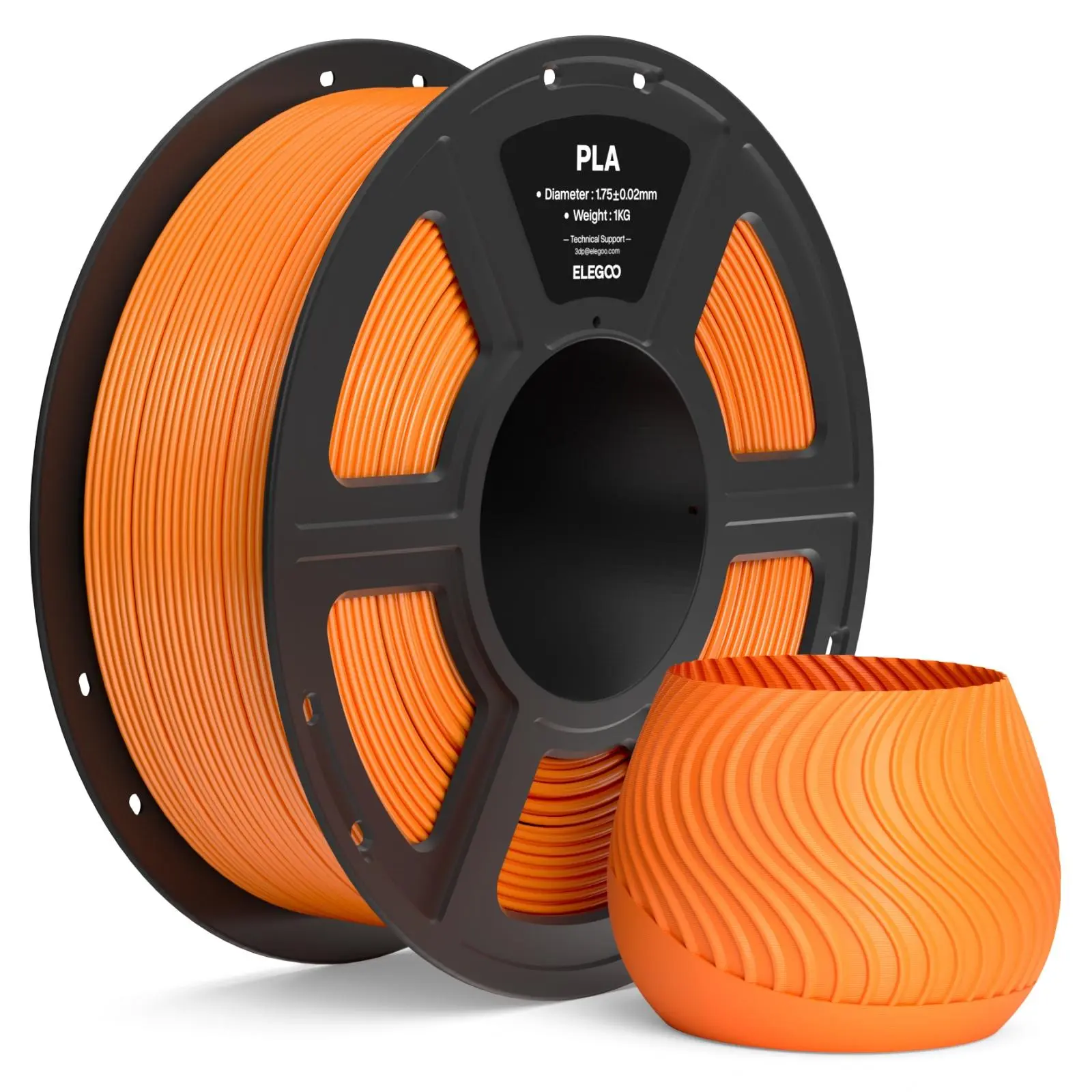 ELEGOO High-Quality PLA 3D Printer Filament (1.75mm), 3D Printing Supplies, Low Warp, Odorless Print, Neat Windings, Universal Fit for Ender Series & P1s, Ideal for Beginners (PLA+/PLA BASIC Variants), Glossy Plastic Spool, Kobra Series