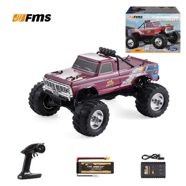 FMS 1:10 Ford F100 Monster Truck RTR,RC car, remote control car, RC truck, RC crawler, RC racing car, hobby RC car, electric RC car, RC car for boys, adult hobby RC car, outdoor RC car, racing RC car for competition,RC monster truck,Christmas gift RC car