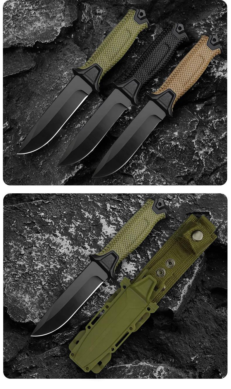 Outdoor Knife,Outdoor Straight Knife With Scabbard,Outdoor Survival,Belt-Mounted,High Quality Steel,Reinforced Nylon Handle And Portable Design,Survival Tool for Outdoor Daily Carry,Gifts for Men Who Love Camping,Christmas