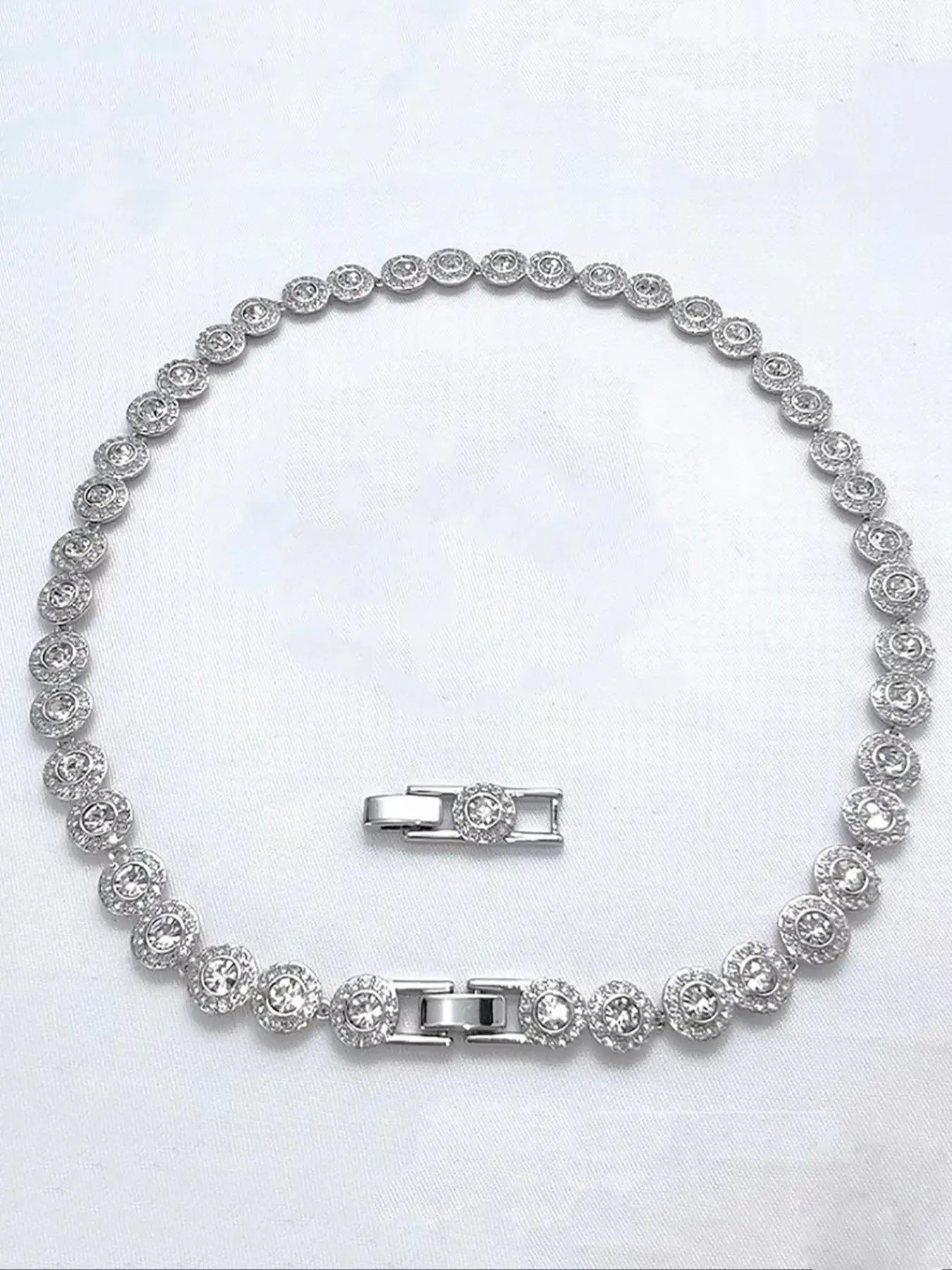 Elegant Tennis Chain Necklace, Sparkling Rhinestone Adjustable Choker, Fashionable chain decorated, Fashion Jewelry for Parties and Daily Wear, Daily Clothing Decor, Trendy All-match & Exquisite Jewelry for Birthday Gifts, Rhinestone Decorated Necklace